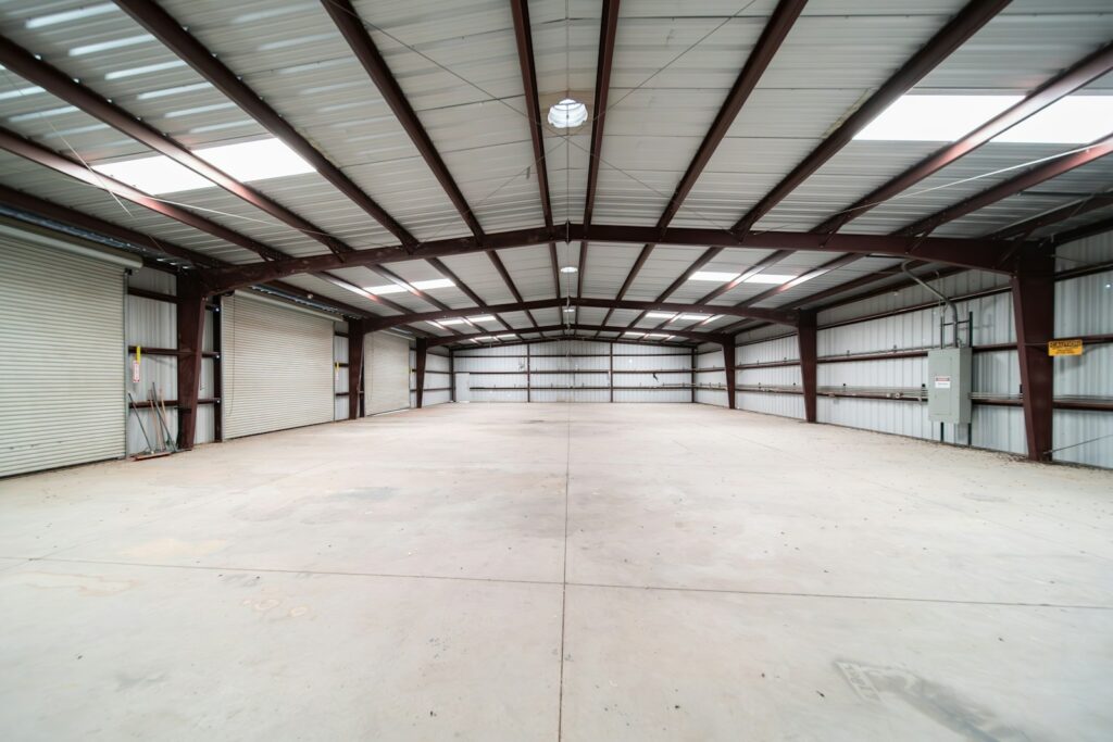 a large empty warehouse with no people in it